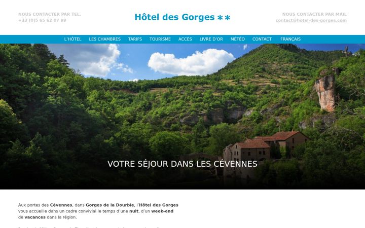 Screenshot of hotel-tarn-dourbie.com