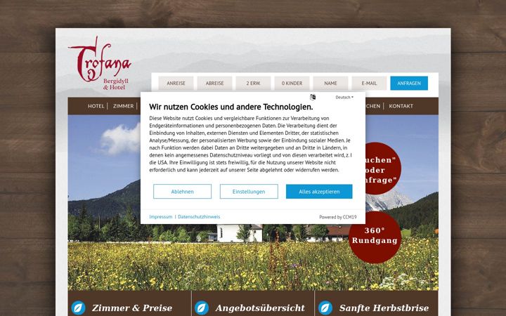 Screenshot of hotel-trofana.at