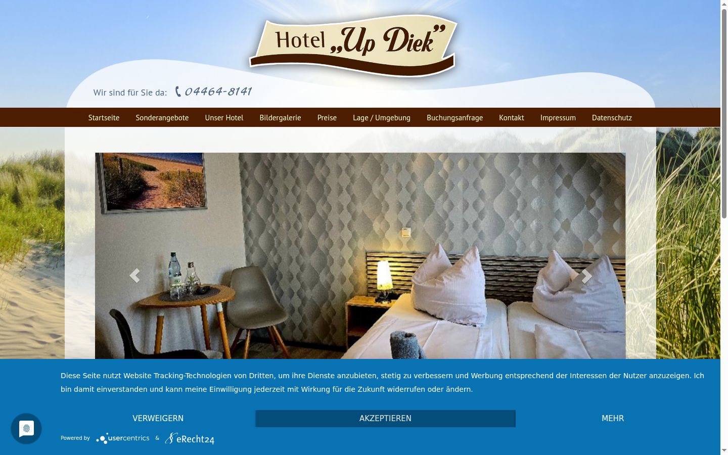 Screenshot of the consent banner shown before any interaction