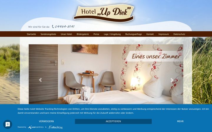 Screenshot of hotel-up-diek.de