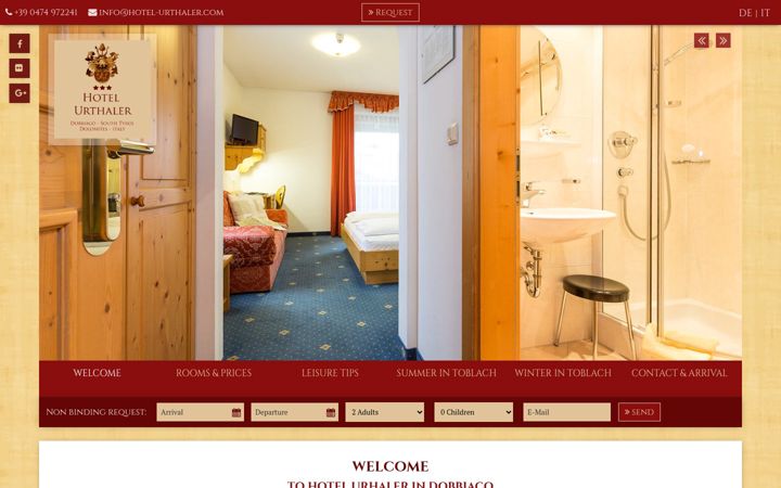 Screenshot of hotel-urthaler.com