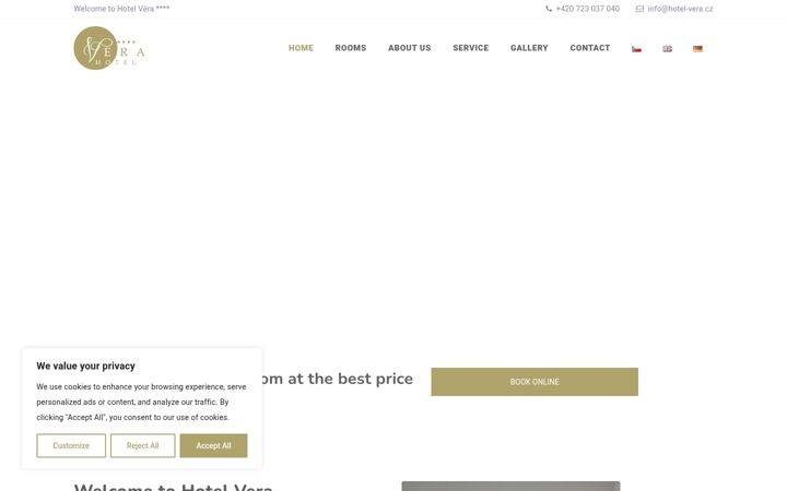 Screenshot of hotel-vera.cz