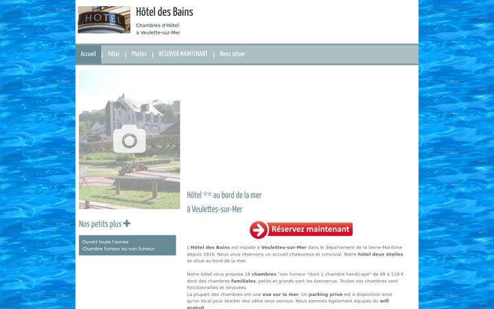 Screenshot of hotel-veulettes-sur-mer.fr