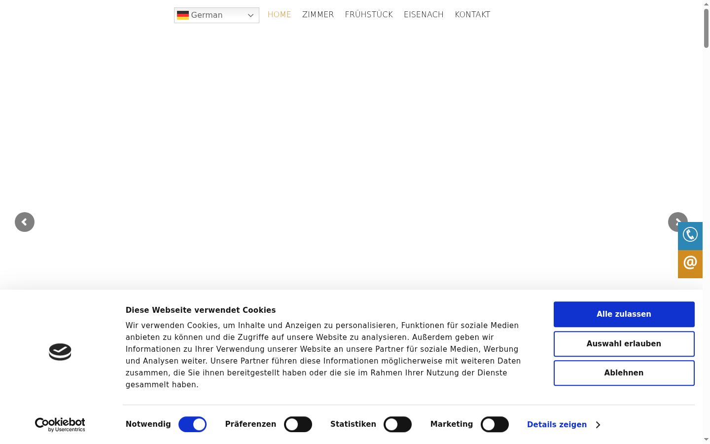 Screenshot van de toestemmingsbanner zoals getoond vóór enige interactie