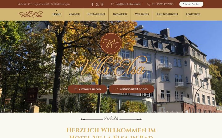 Screenshot of hotel-villa-elsa.de