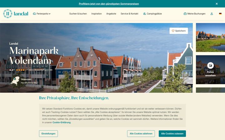 Screenshot of hotel-volendam.de