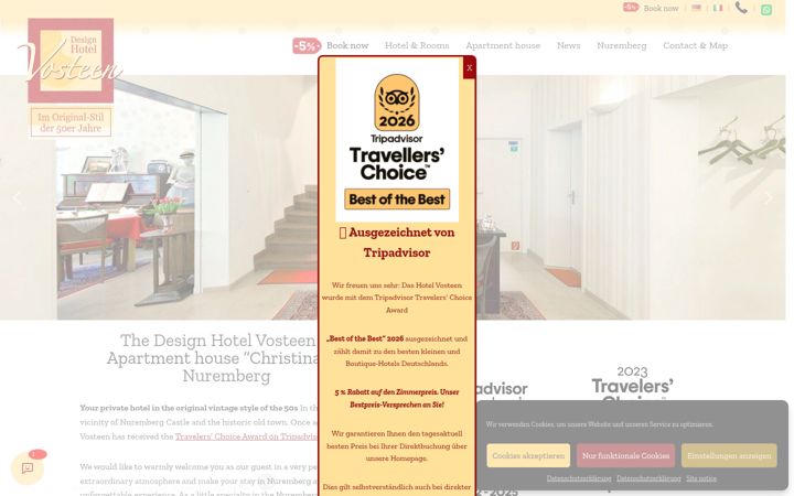 Screenshot of hotel-vosteen.de