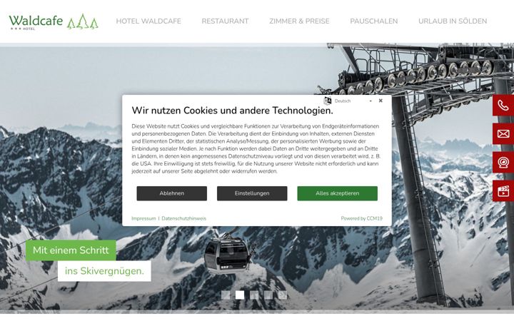 Screenshot of hotel-waldcafe.com