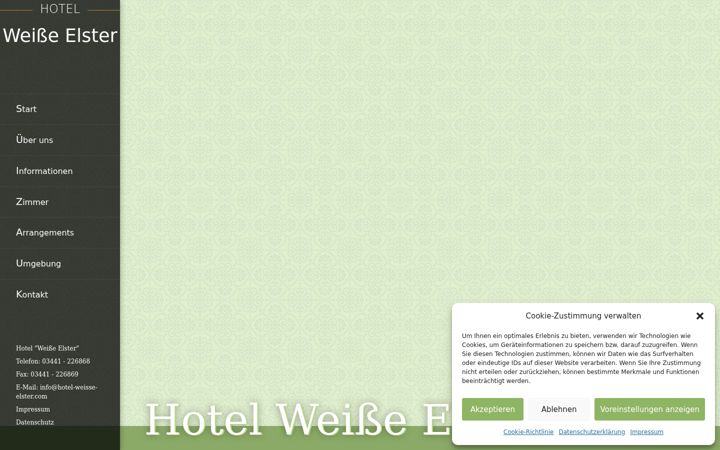 Screenshot of hotel-weisse-elster.de