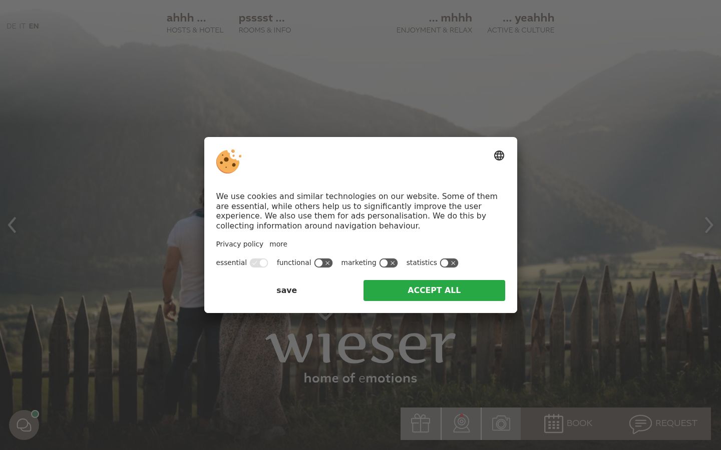 Screenshot van de toestemmingsbanner zoals getoond vóór enige interactie