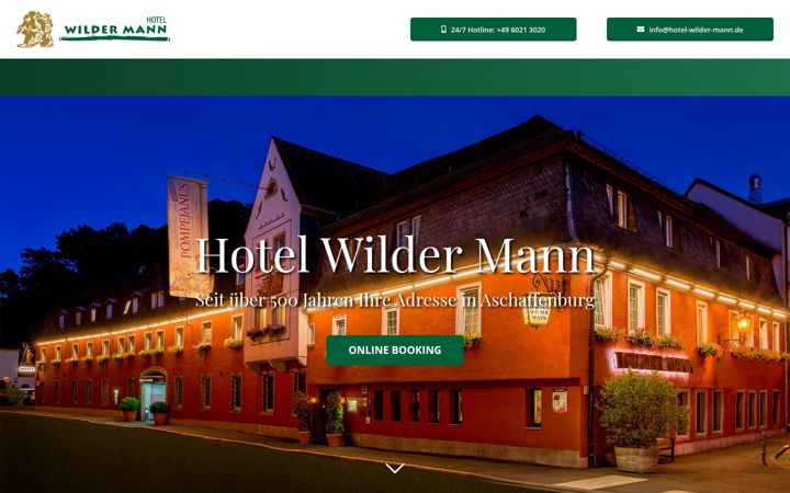 Screenshot of hotel-wilder-mann.de