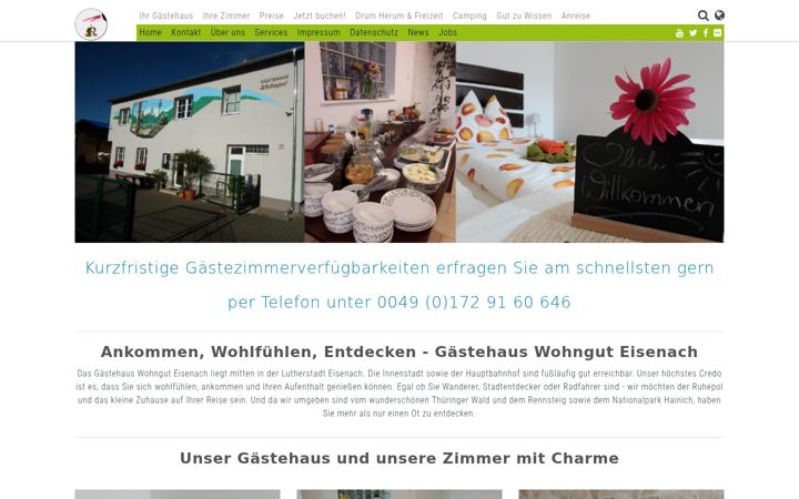 Screenshot of hotel-wohngut-eisenach.de