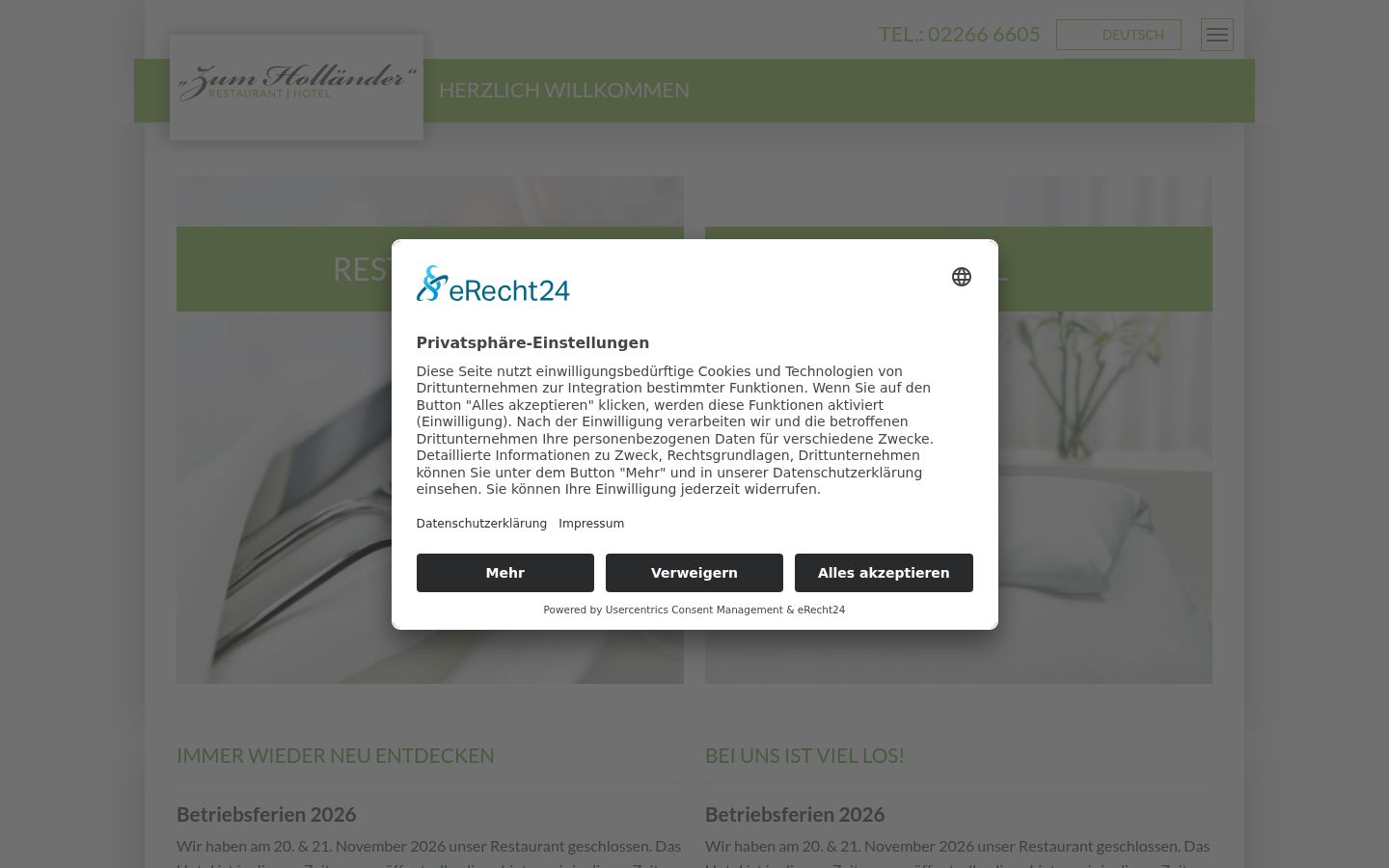 Screenshot of the consent banner shown before any interaction