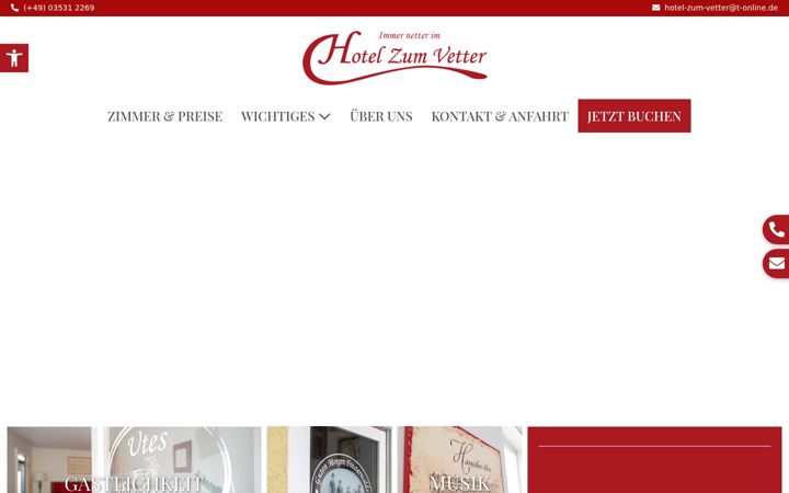 Screenshot of hotel-zum-vetter.de