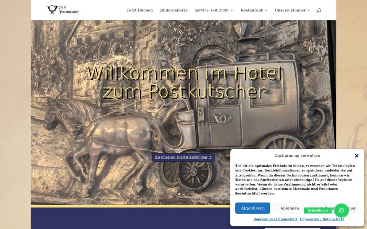 Screenshot of hotel-zumpostkutscher.de
