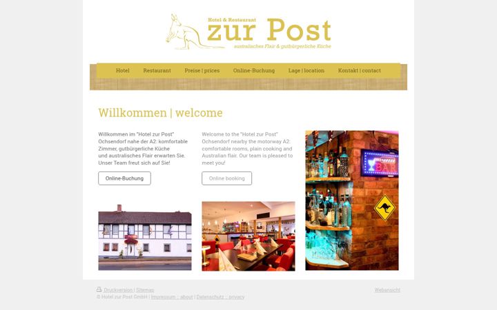 Screenshot of hotel-zur-post-ochsendorf.de