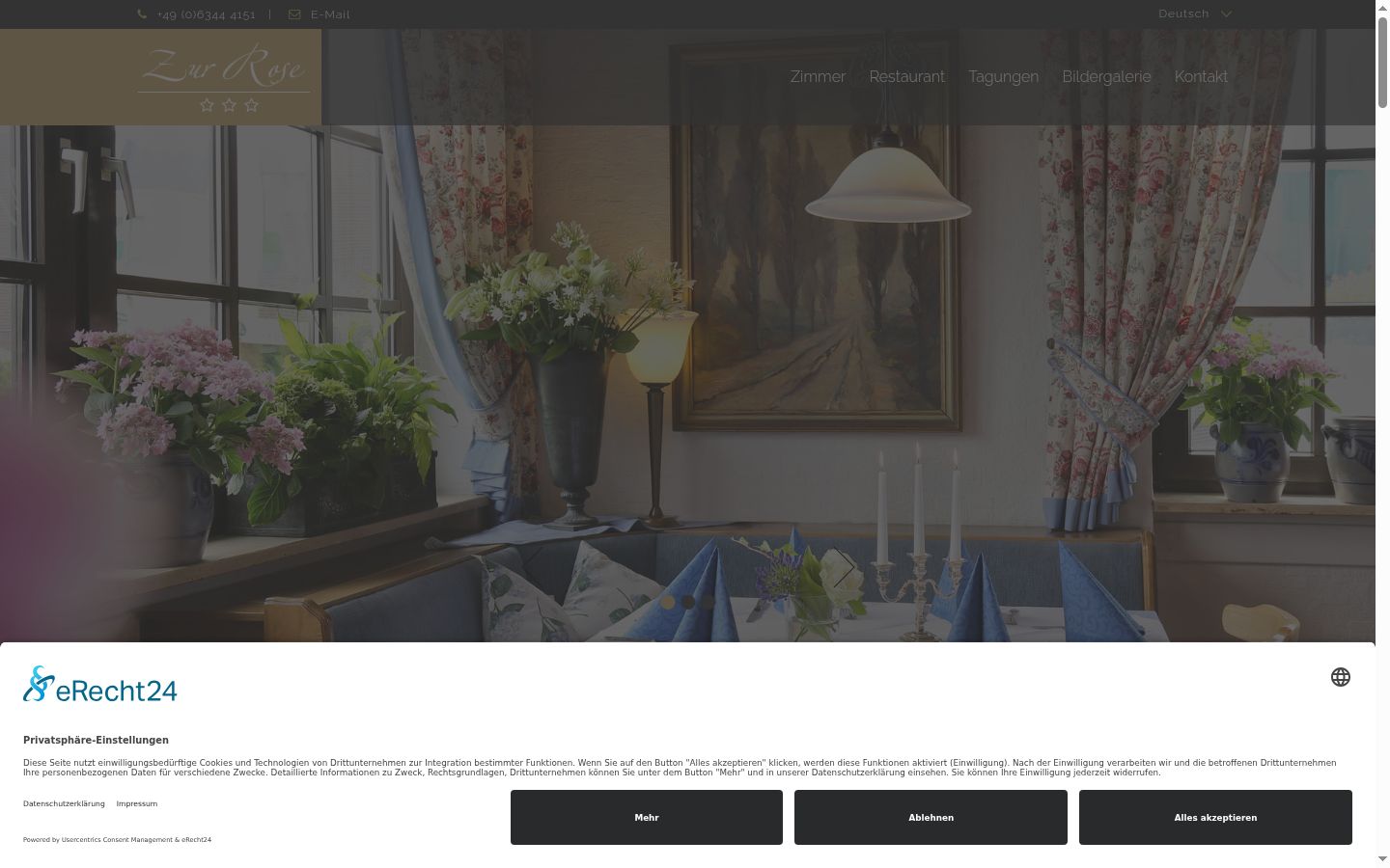 Screenshot of the consent banner shown before any interaction