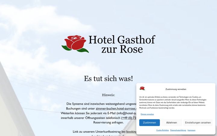 Screenshot of hotel-zurrose.de