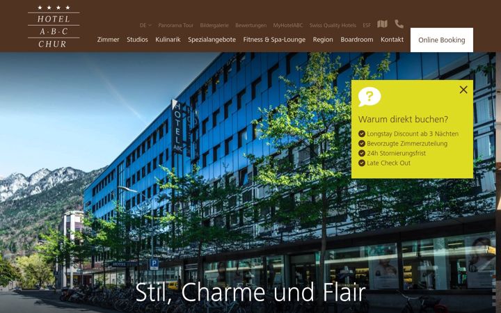 Screenshot of hotelabc.ch
