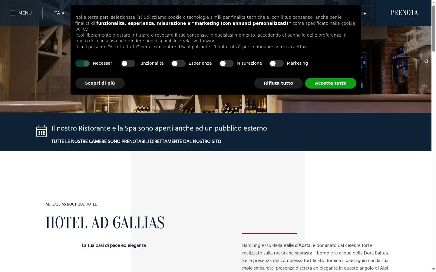 Screenshot tal-banner tal-kunsens muri qabel kwalunkwe interazzjoni