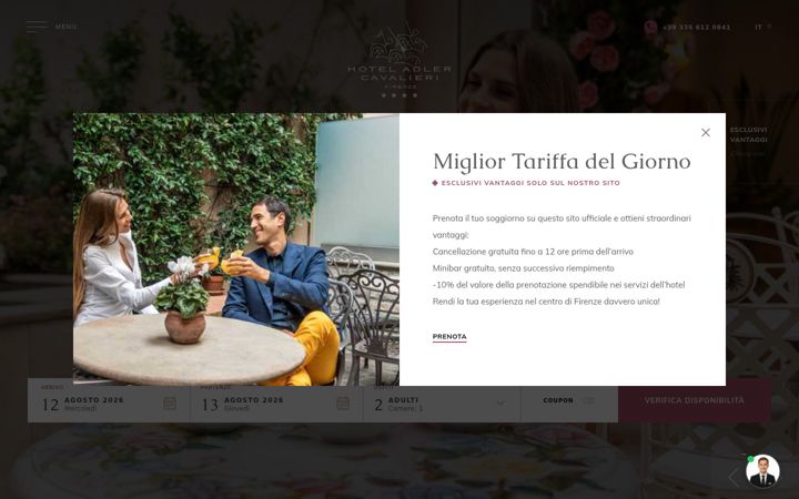 Screenshot of hoteladlercavalieri.com
