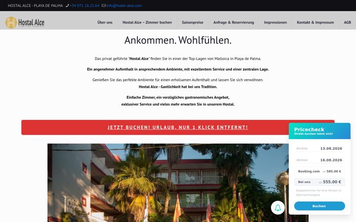Screenshot of hotelalce.eu