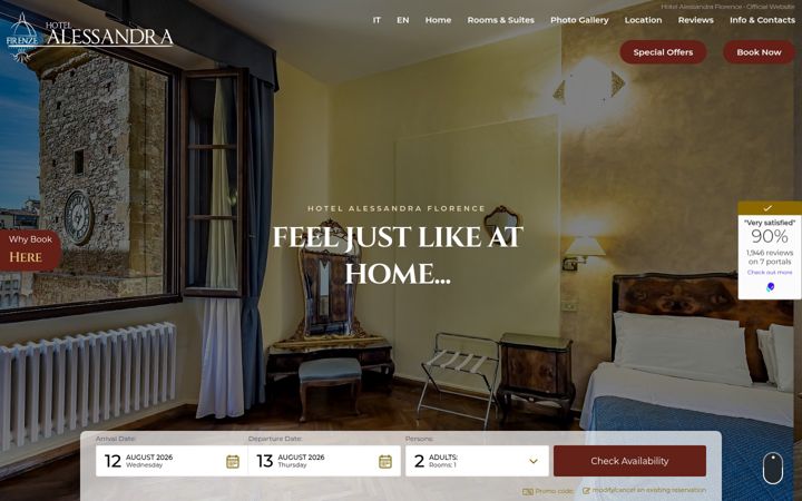 Screenshot of hotelalessandra.com