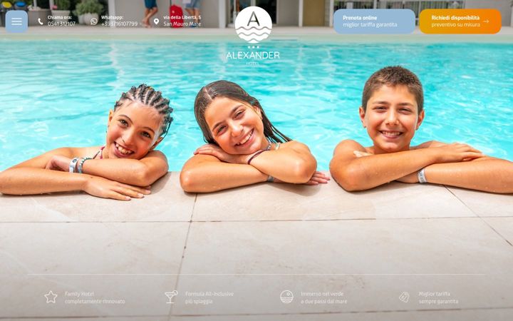 Screenshot of hotelalexandersanmauro.it
