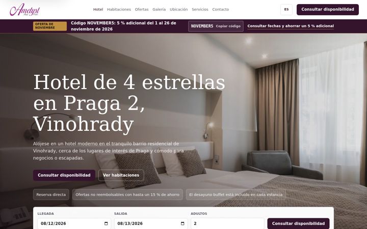 Screenshot of hotelametyst.es