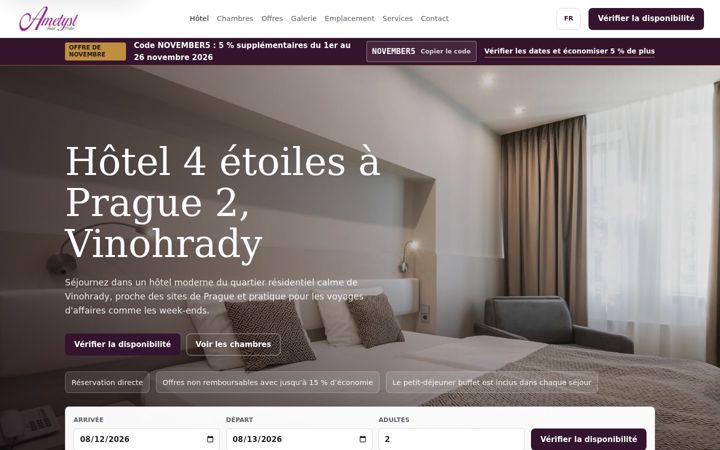 Screenshot of hotelametyst.info