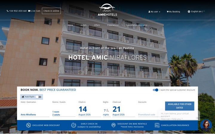 Screenshot of hotelamicmiraflores.com