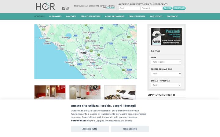 Screenshot of hotelaoreroma.it