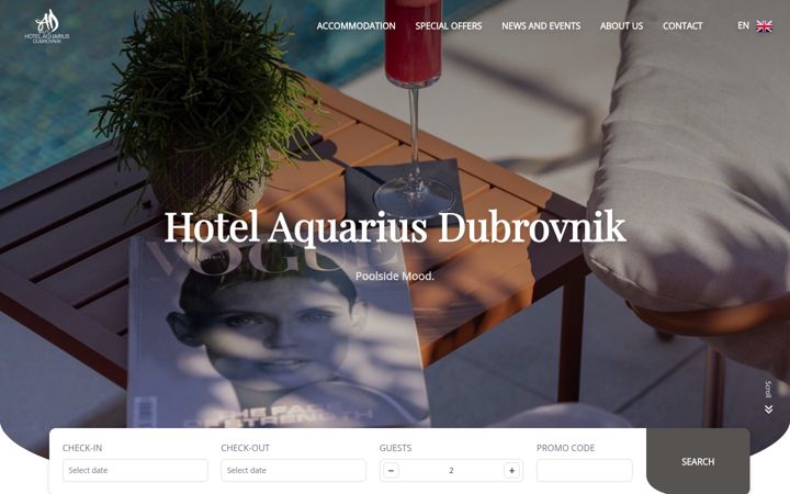 Screenshot of hotelaquariusdubrovnik.com