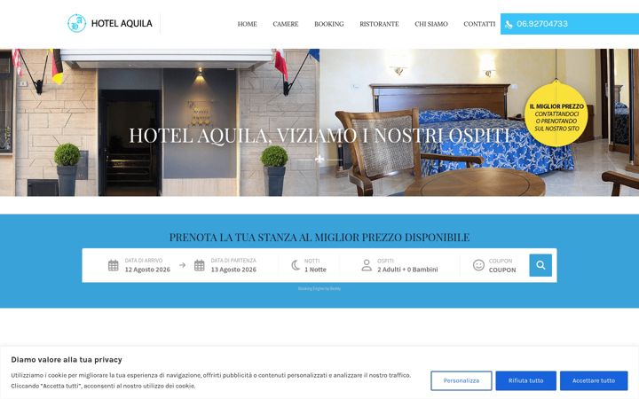 Screenshot of hotelaquila-aprilia.it