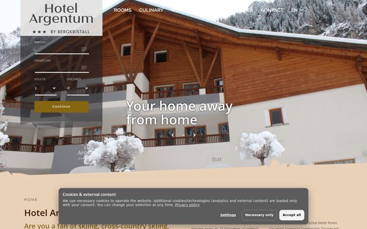 Screenshot of hotelargentum.it