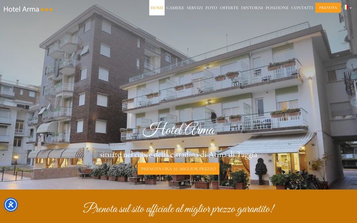 Screenshot of hotelarma.it