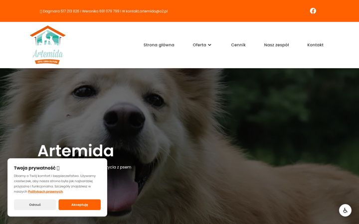 Screenshot of hotelartemida.pl