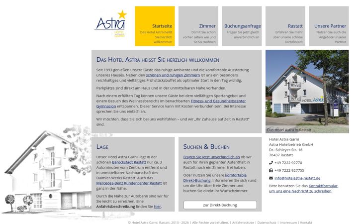 Screenshot of hotelastra-rastatt.de