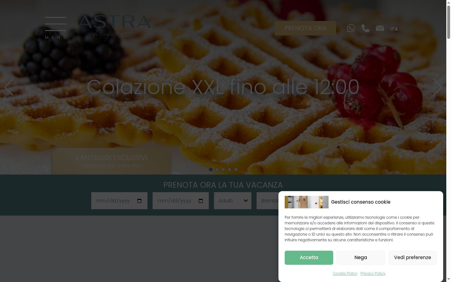 Screenshot of the consent banner shown before any interaction