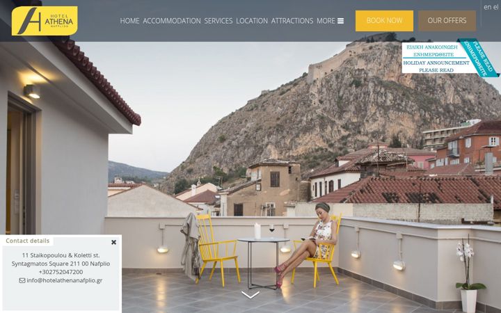 Screenshot of hotelathenanafplio.gr