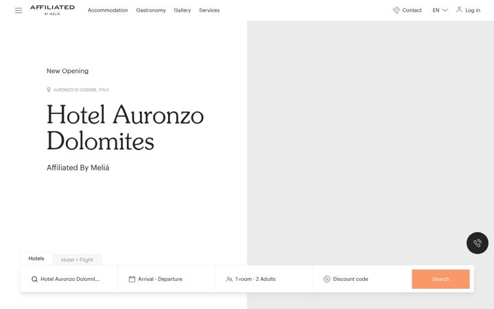 Screenshot of hotelauronzo.com