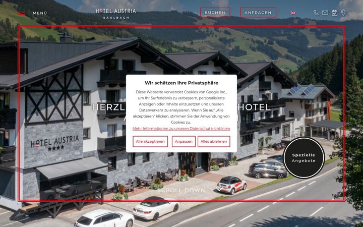 Screenshot of hotelaustria.at