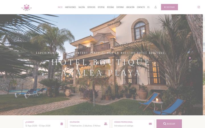 Screenshot of hotelazaleaplaya.com