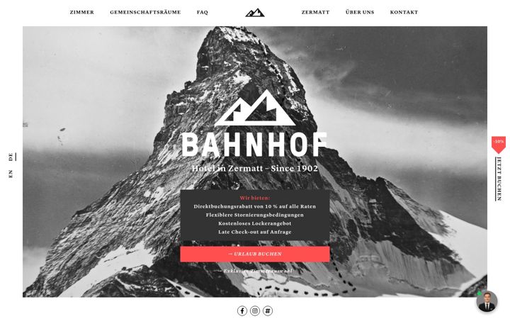 Screenshot of hotelbahnhofzermatt.com