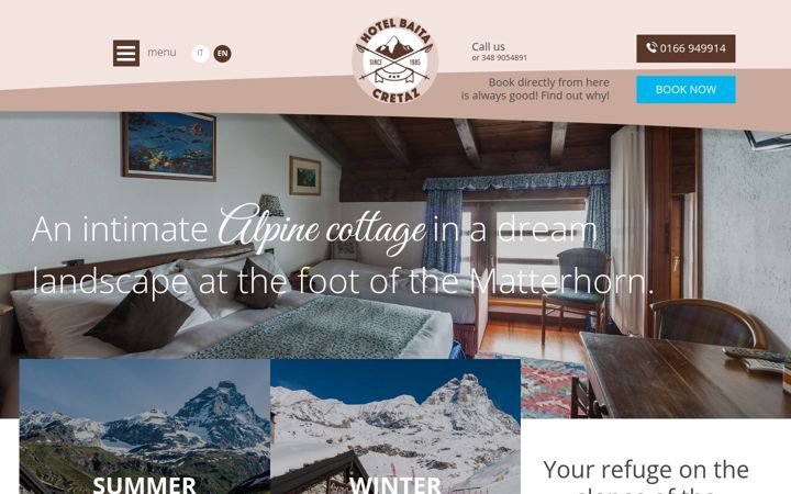 Screenshot of hotelbaitacretaz.com