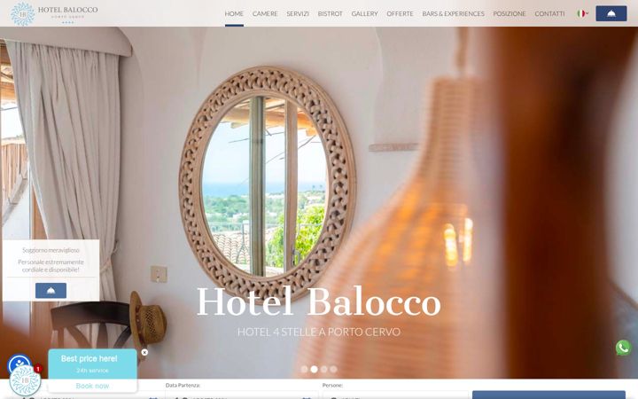Screenshot of hotelbalocco.it