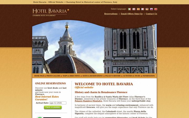 Screenshot of hotelbavariafirenze.it