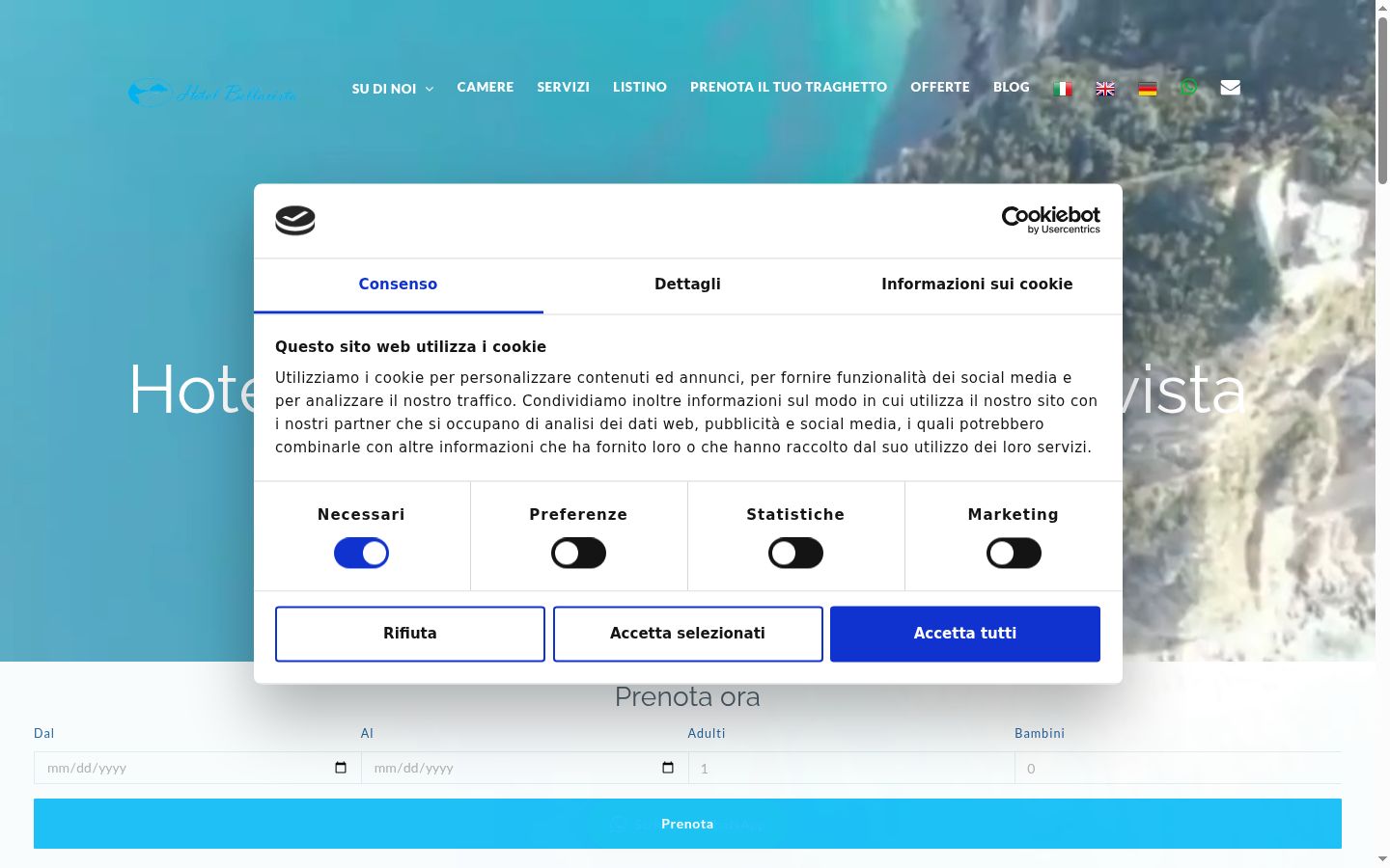 Screenshot of the consent banner shown before any interaction