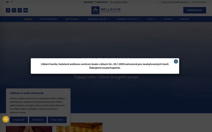 Screenshot of hotelbellevue.sk