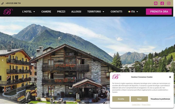 Screenshot of hotelbellevuechampoluc.com